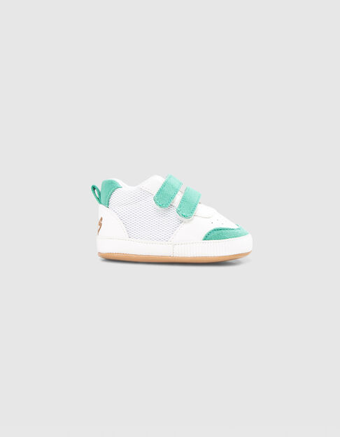 Sneakers groen en wit met velcro babyjongens - IKKS