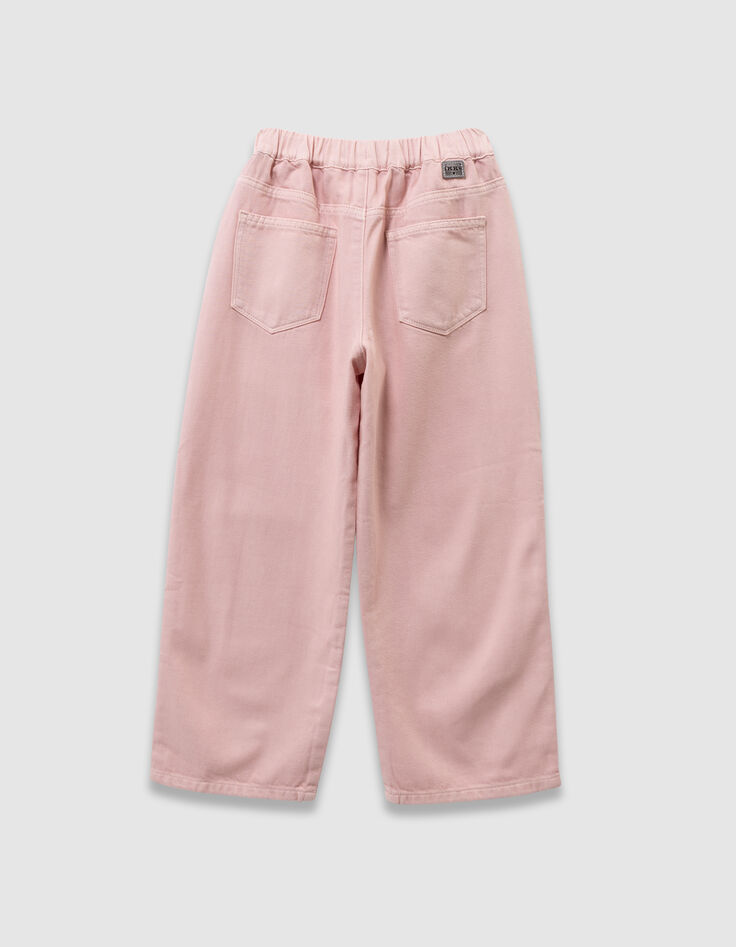 Rosa Mädchen-Ballonjeans mit Gummizug-3
