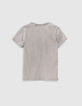 T-shirt gris bio à visuel guitare rock garçon -3