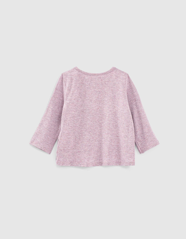 Lila Babymädchenshirt mit gestickter Matrosenmütze-3