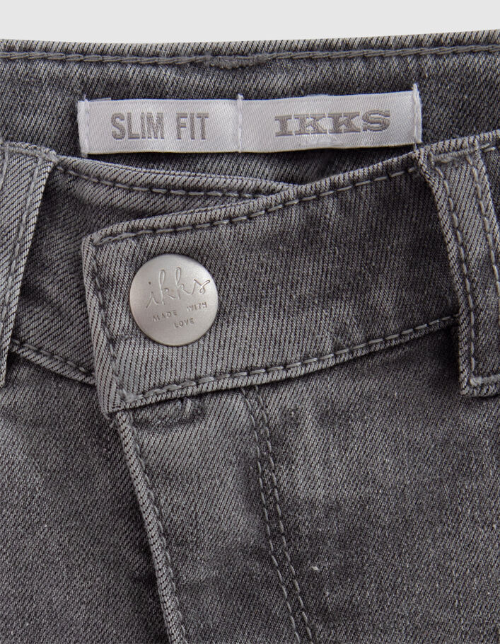Grijze SLIM jeans met asymmetrische rits meisjes - IKKS