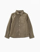 Chemise kaki moyen imprimé éclairs garçon-1