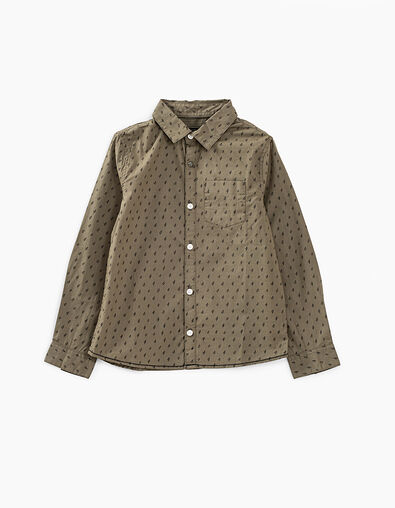 Chemise kaki moyen imprimé éclairs garçon - IKKS