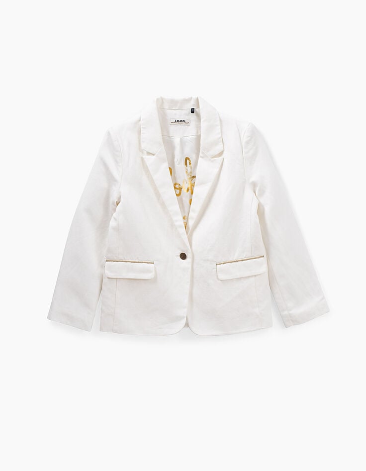 Veste de costume blanc cassé or fille-1