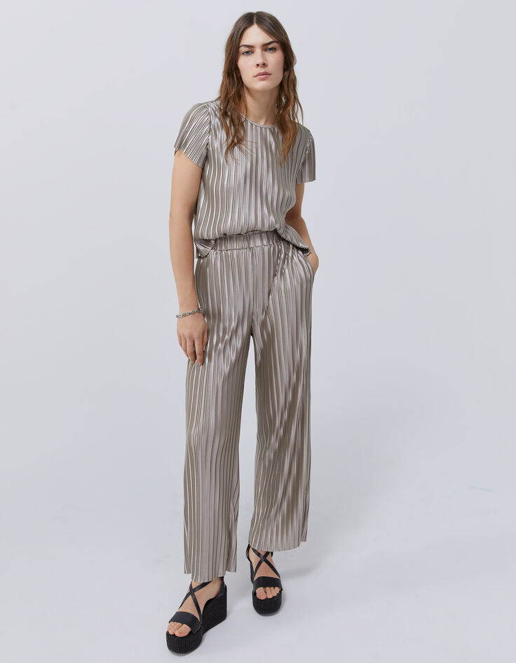 Goudkleurige cropped top plissé Dames-12