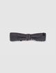 Bandeau réversible noir imprimé fleurs et gris bébé fille-2