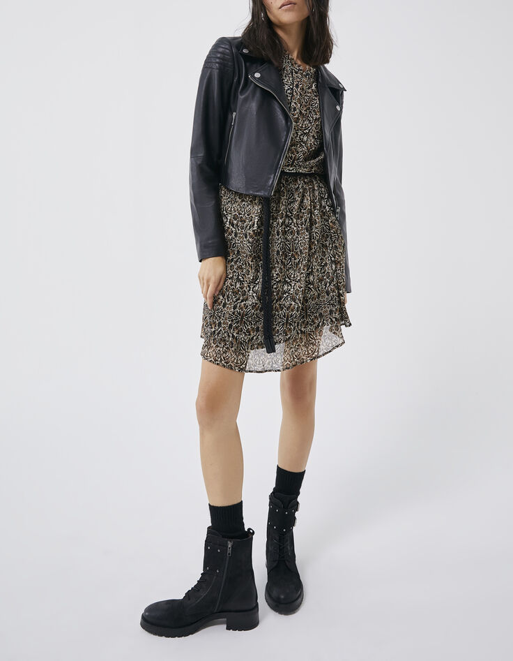 Women’s arabesque print short dress-5