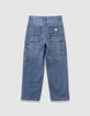 Blaue Jungen-Baggy-Jungenjeans mit Zimmermannstasche-2
