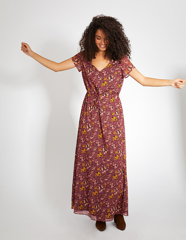Vestido largo peonía estampado Folk I.Code-1