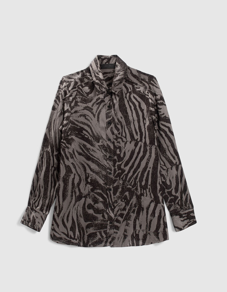 Pure Edition-Women’s grey zebra print shirt-5