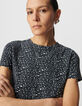 Graues T-Shirt, Rundhals, Leoprint-4