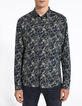 Chemise SLIM noire imprimé floral Rock Homme-1