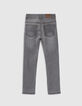 Boys’ grey SLIM jeans with woven belt-6