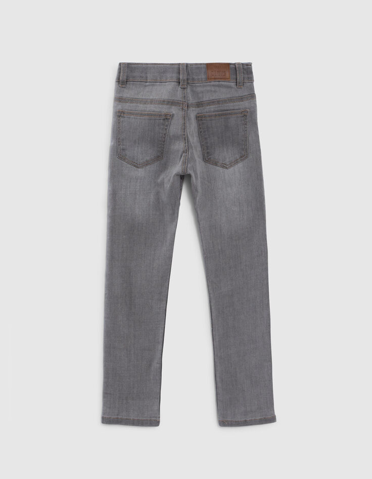 Boys’ grey SLIM jeans with woven belt-6