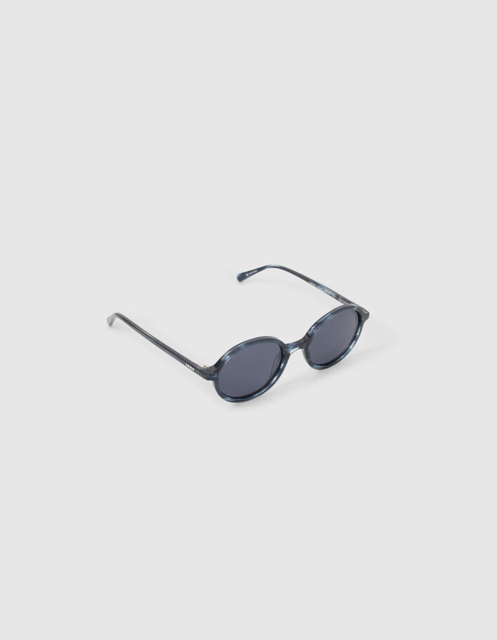 Unisex blue crystal marble sunglasses-4