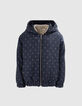 Omkeerbaar jack beige en marine met ankerprint jongens-2