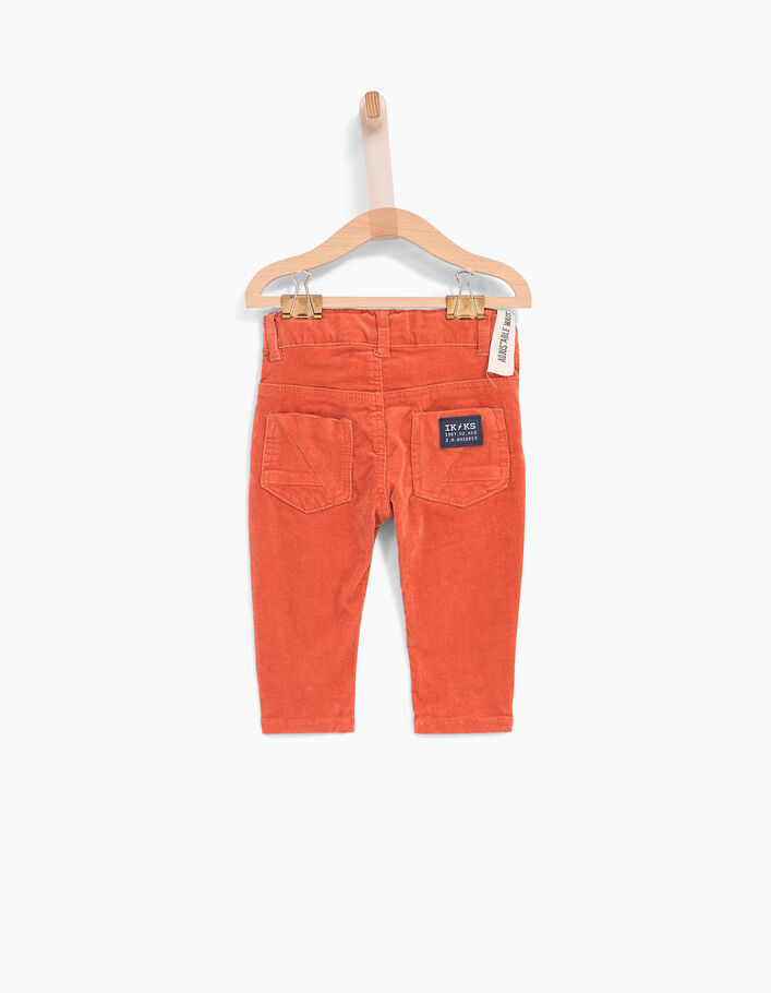 Pantalon orange en velours bébé garçon-2