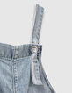 Girls' light blue Tencel® denim short dungarees-2