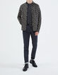 Men’s black flowery print SLIM shirt-7