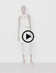 Women's all-lace white midi skirt-8
