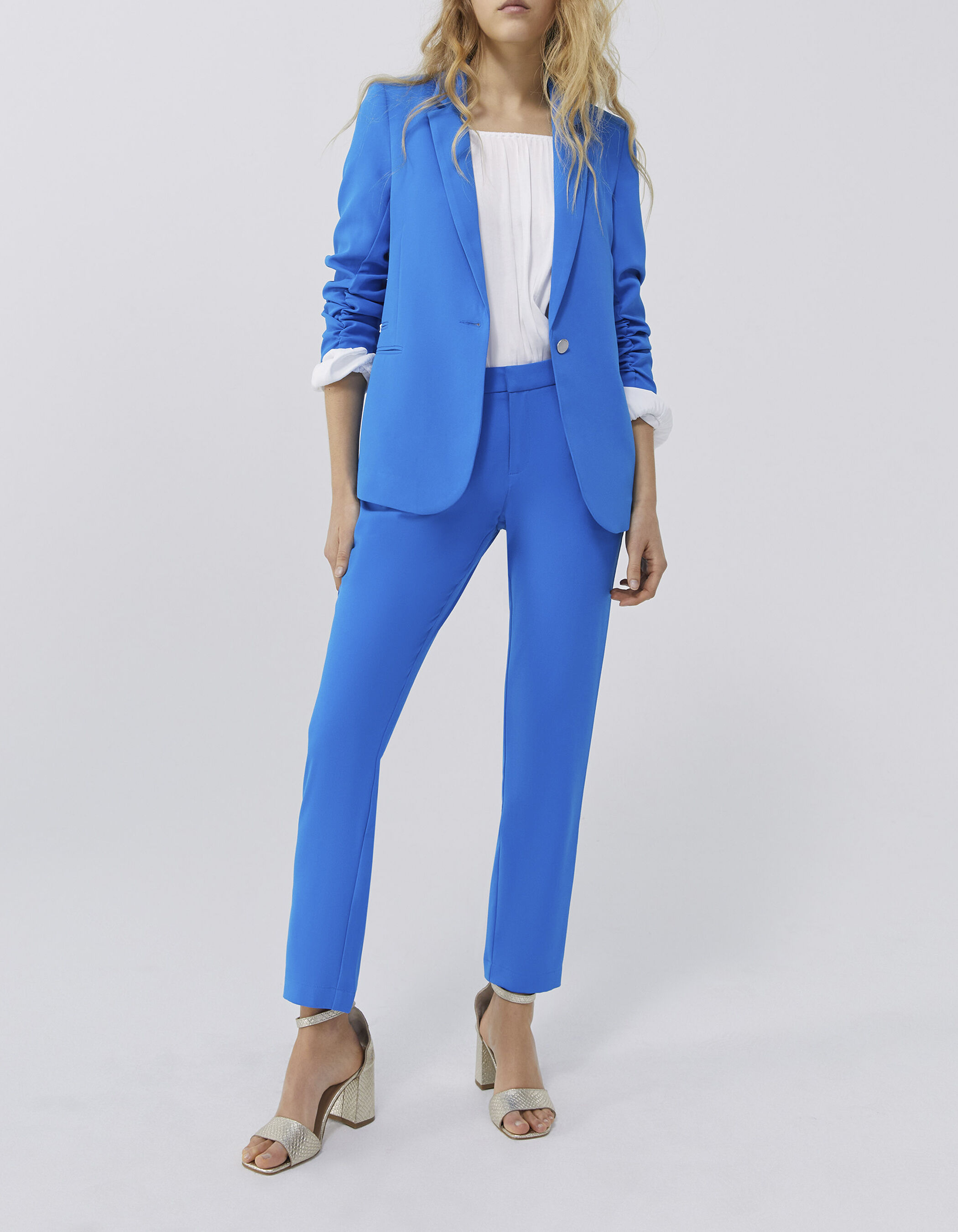 Veste tailleur bleu femme sales