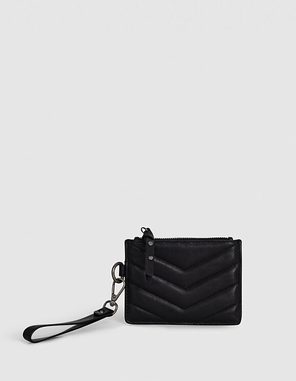 Porte-cartes en cuir 1440 BANKER matelassage chevrons femme