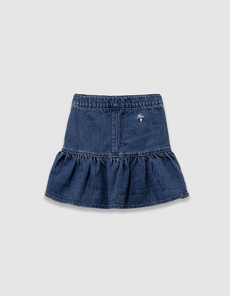 Jupe en jean bleu boutons pressions esprit pont fille-3