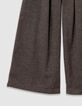 Weite Braune Mädchenhose melierter Flanell-6