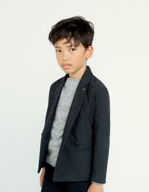 Boys’ grey pinstripe suit jacket