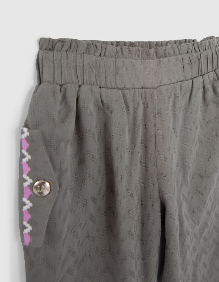Baby girls’ LENZING™ ECOVERO™ jacquard embroidery trousers-6