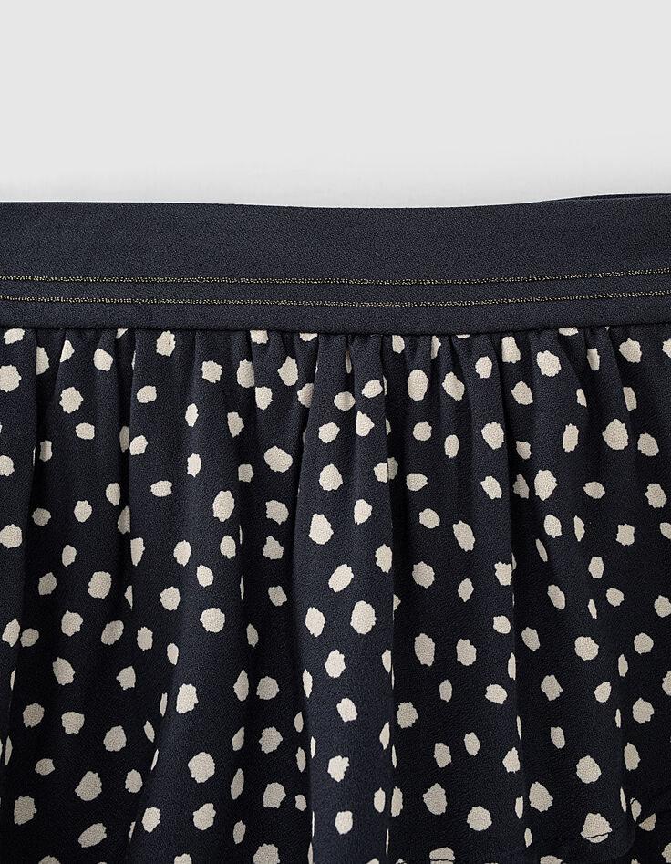 Falda navy estampado lunares y volante niña-2