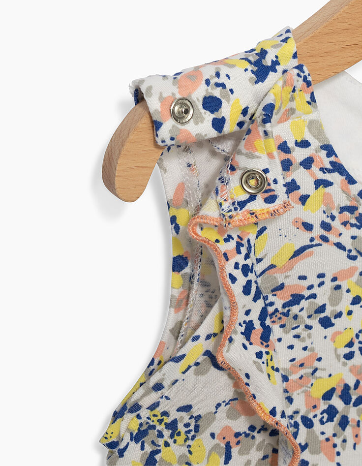Witte jumpsuit met arty print voor babymeisjes-4