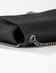 Cartera The Camera Girl de cuero negro efecto cobra mujer-3