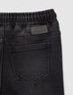 Vaqueros tapered grises cintura elástica niño-7
