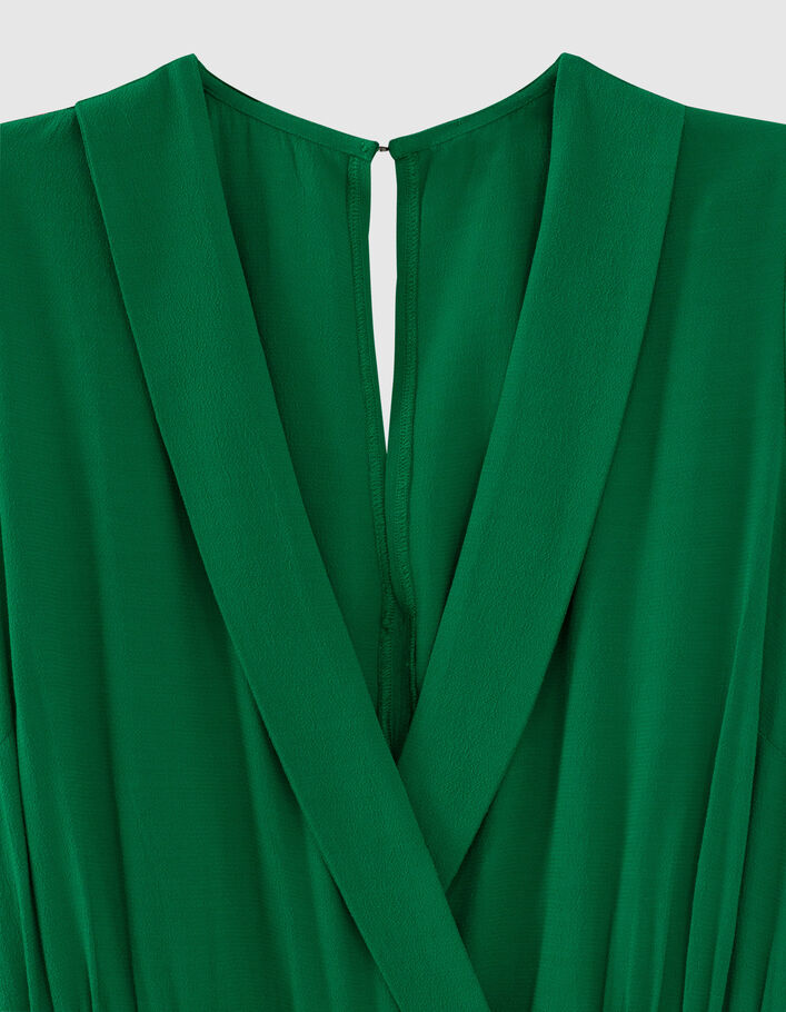 sigaret mannelijk gokken 7/8 jumpsuit in groene viscose met rugsplit voor dames