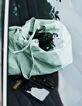 Sac cabas vert toile motif rayures transat-6