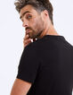 Schwarzes Herren-T-Shirt weißem Skelett-Fahrer-6