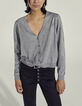 Women’s light grey cardigan with lightning diamanté-1