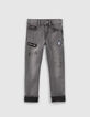 Jean skinny gris avec patchs gar&ccedil;on-1