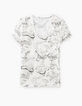 Tee-shirt col V en lin imprimé Malibu femme-2
