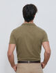 Men&rsquo;s light khaki slub short sleeve polo shirt-3