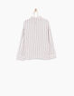Chemise blanche à rayures marine et rose fille-3