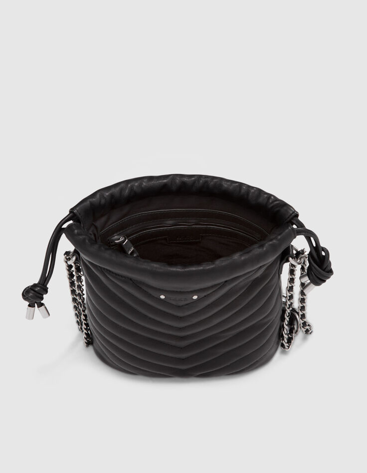 Sac seau 1440 noir cuir Taille Small Femme-5