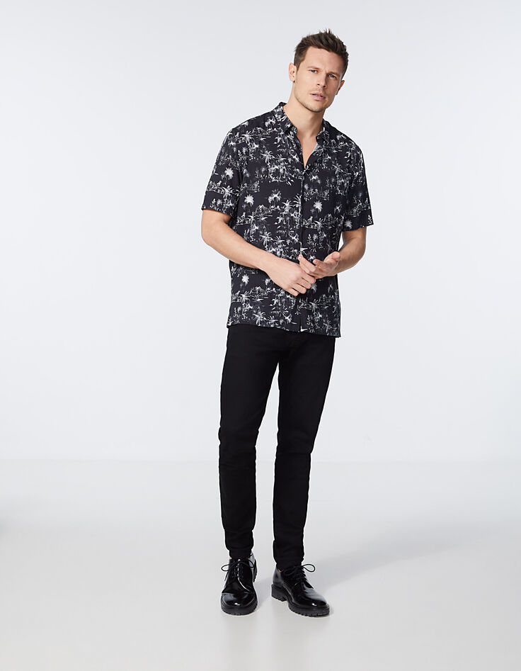 Chemise REGULAR noire esprit toile de Jouy Homme-6