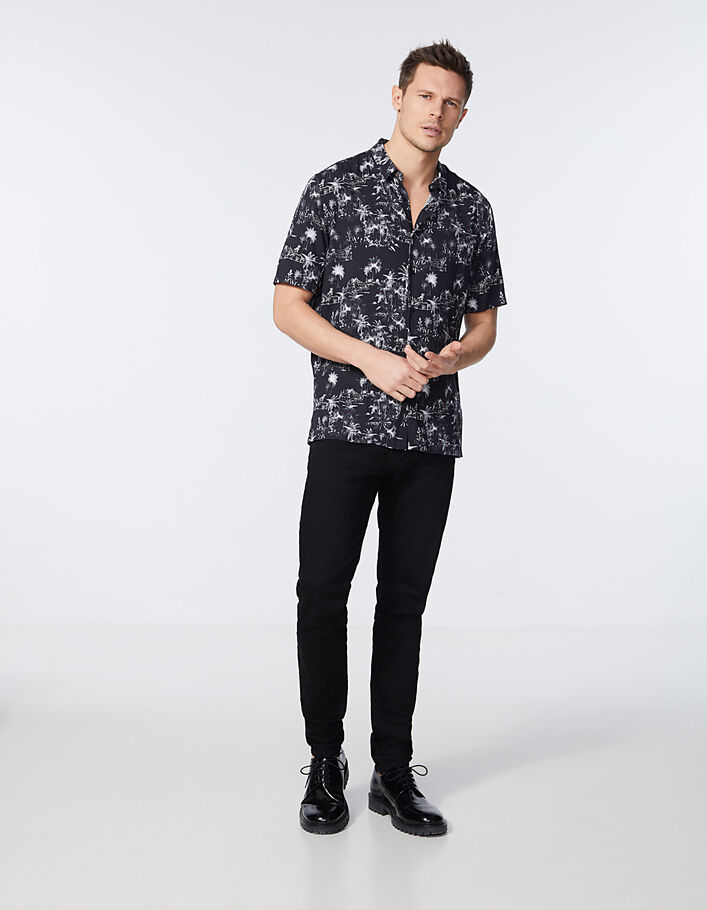 Men’s black toile de Jouy-look REGULAR shirt - IKKS