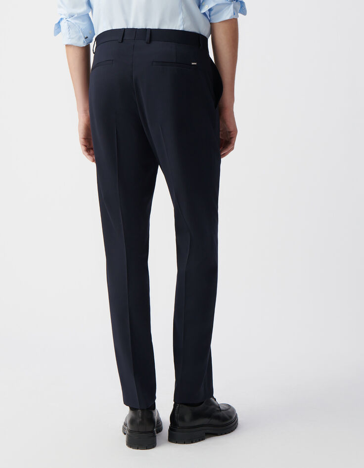 Pantalon de costume marine &agrave; revers Homme-3