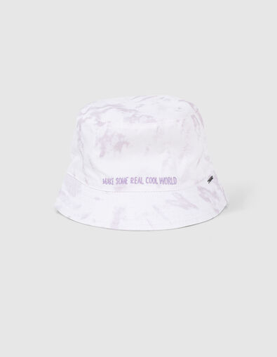 Girls’ off-white and violet embroidered tie-dye sunhat - IKKS