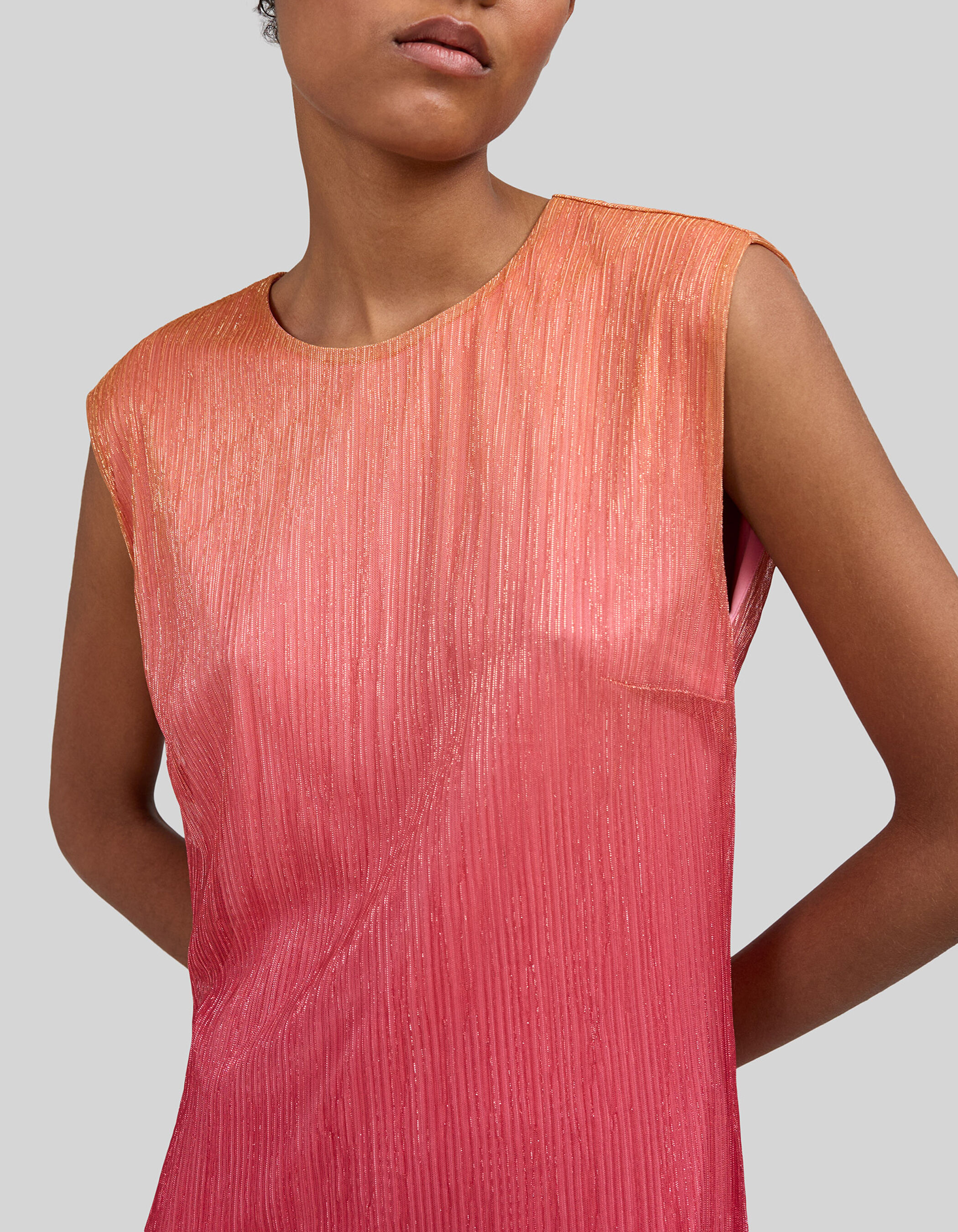 Robe longue mandarine metallise effet deep dye Femme IKKS