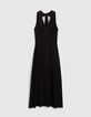 Vestido largo negro espalda abierta versátil mujer-1