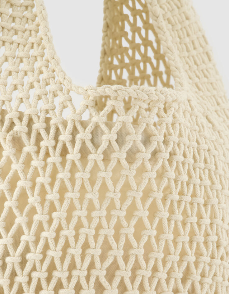 El bolso hobo de ganchillo beige Mujer-4